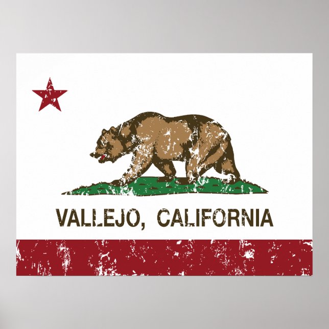 Poster Drapeau californien Vallejo (Devant)