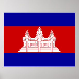 Poster Drapeau cambodgien