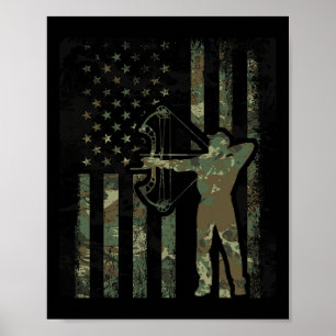 Poster Drapeau Camo Américain Chasse De Chasse De Chasse 