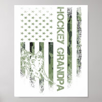 Drapeau Camo Américain vintage Fier Hockey Grandpa