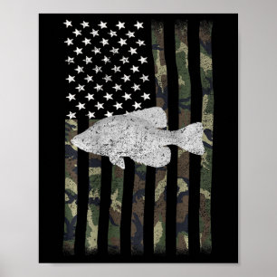 Poster Drapeau Camo pour la pêche au Crappie (au dos)