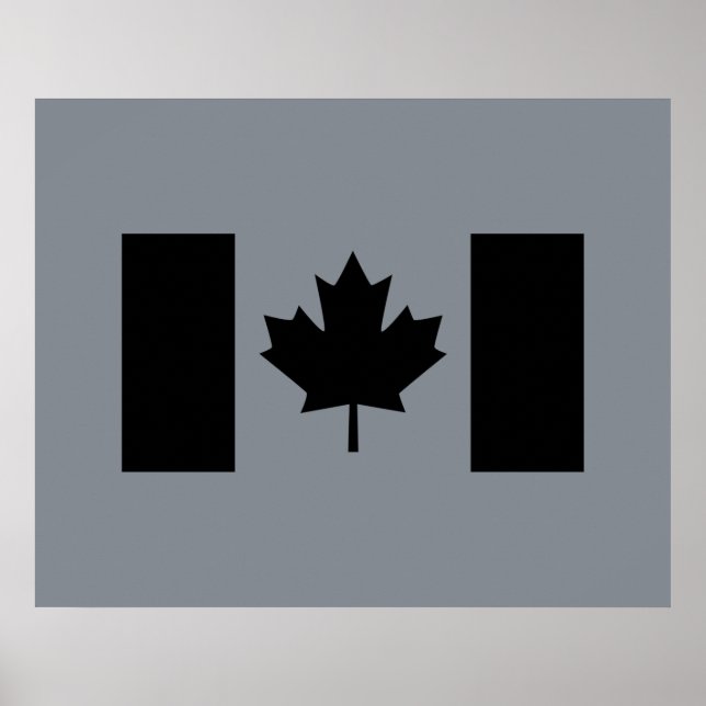 Poster Drapeau canadien en graphisme noir (Devant)