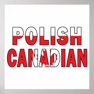 Poster Drapeau canadien polonais