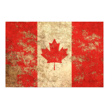 Drapeau canadien Vintage d'âge rugueux