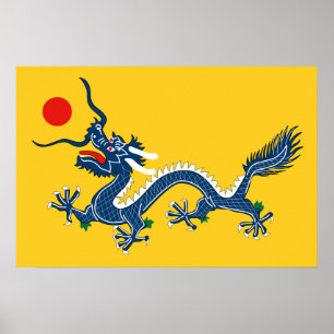Poster Drapeau chinois de dragon Dynastie Qing