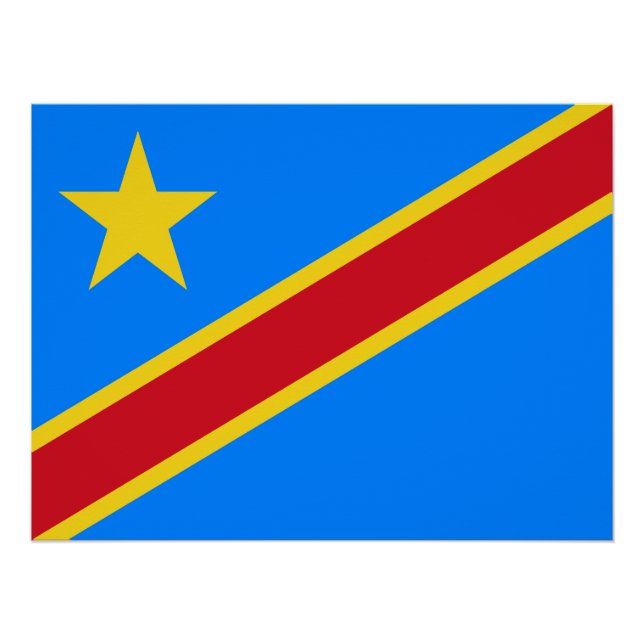 Poster Drapeau Congo Kinshasa (Devant)