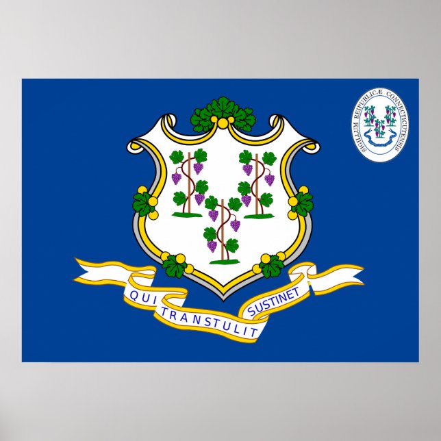 Poster Drapeau Connecticut (Devant)
