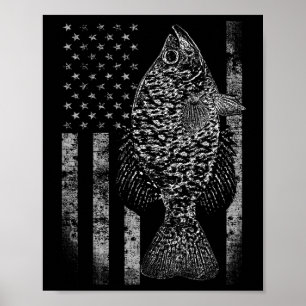 Poster Drapeau Crappie - Drapeau de pêche au Crappie 