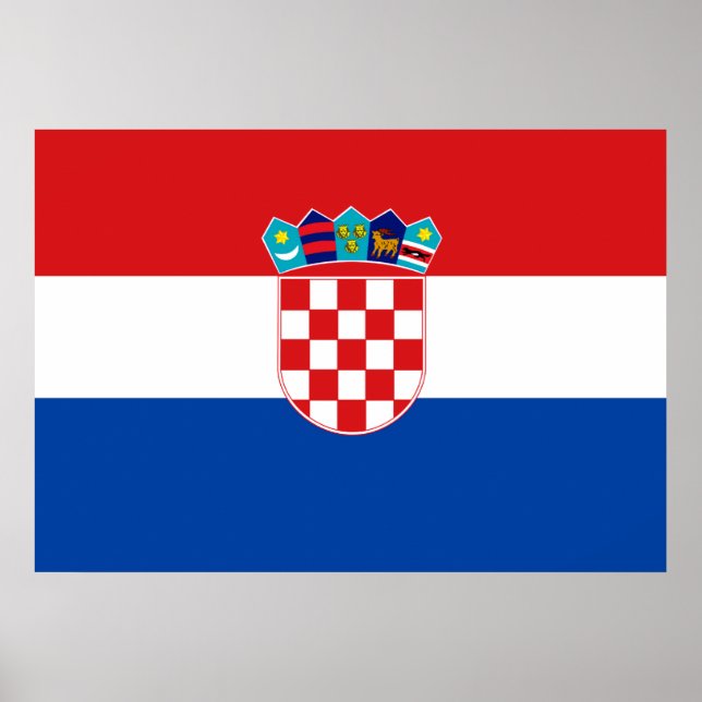 Poster Drapeau Croatie (Devant)
