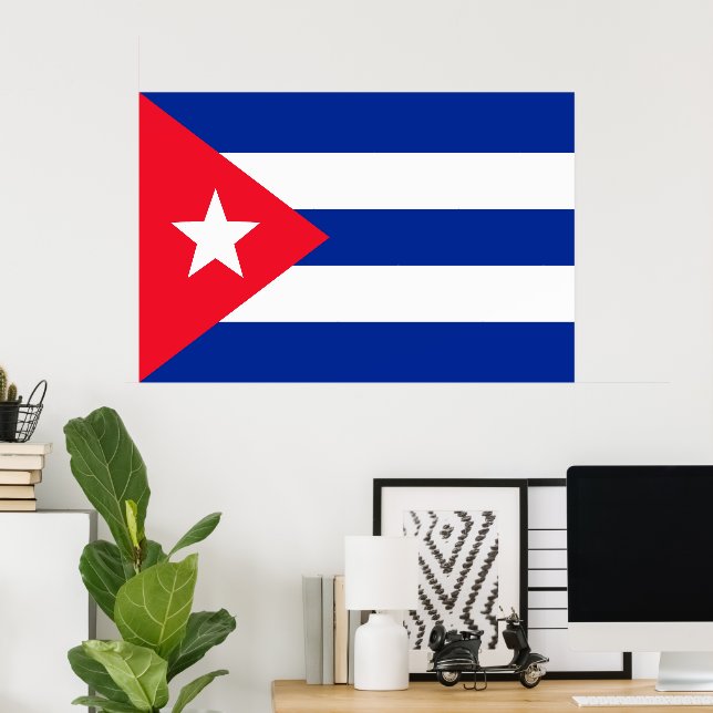 Poster Drapeau Cuba (Bureau à domicile)