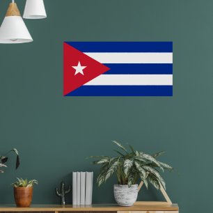 Poster Drapeau cubain, La Havane, Fidel Castro, Che Gueva