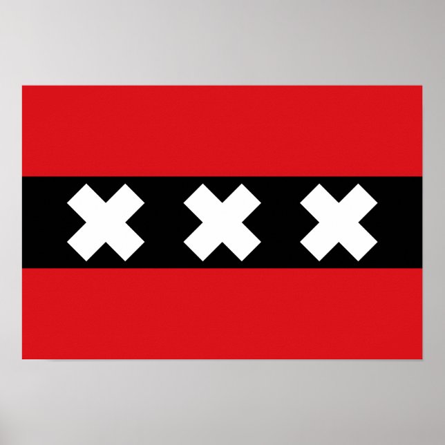 Poster Drapeau d'Amsterdam (Devant)