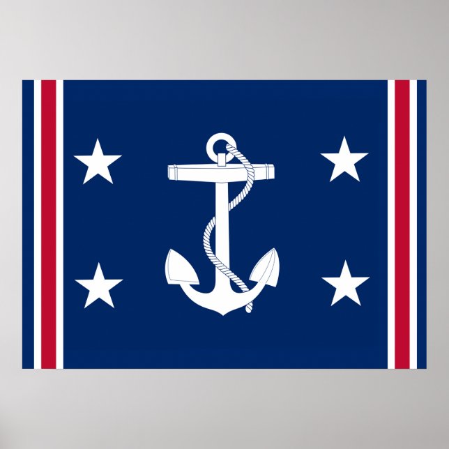 Poster Drapeau d'Ancre nautique patriotique (Devant)