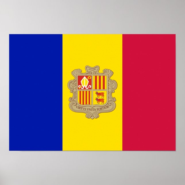 Poster Drapeau d'Andorre patriotique (Devant)