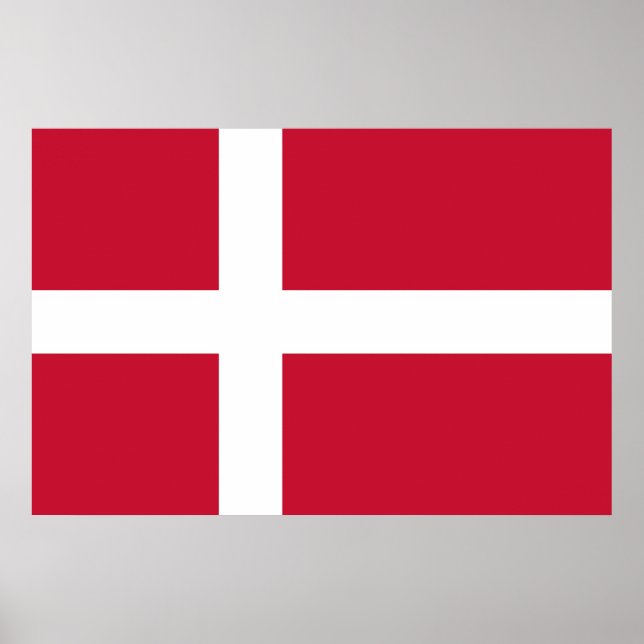 Poster Drapeau Danemark (Devant)