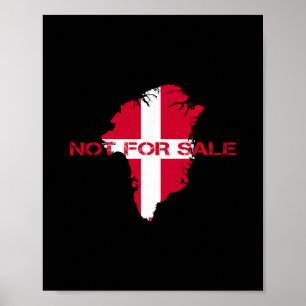Poster Drapeau Danemark Le Groenland N'est Pas à Vendre A