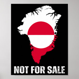 Poster Drapeau Danemark Le Groenland n'est pas à vendre A