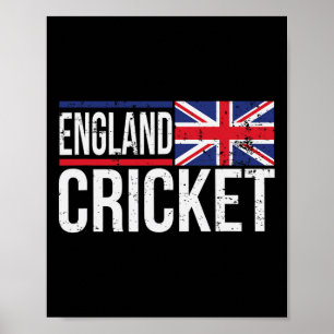 Poster Drapeau d'Angleterre Cricket Maillot de Match Tour