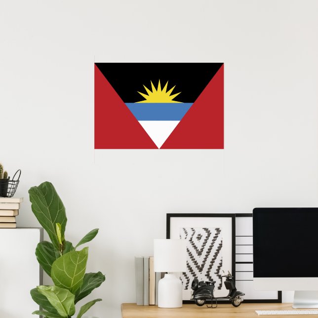 Poster Drapeau d'Antigua-et-Barbuda (Bureau à domicile)