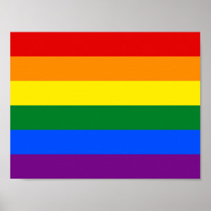 Poster drapeau d'arc-en-ciel de gay pride de 6-Stripe