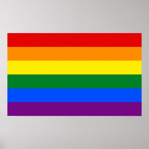 Poster Drapeau d'arc-en-ciel de gay pride de LGBT