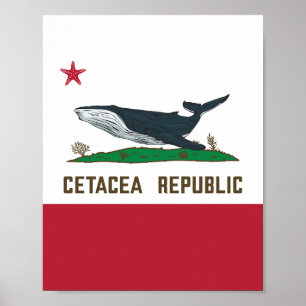Poster Drapeau de baleines de la République de Cétacée