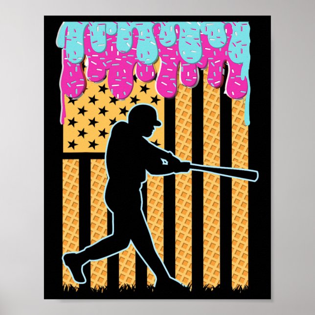 Poster Drapeau de base-ball Bat Boys Ice Cream American F (Devant)