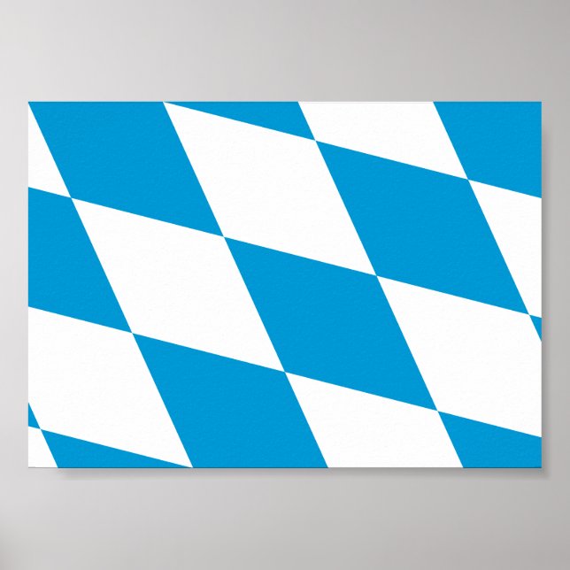 Poster Drapeau de Bavière, ALLEMAGNE (Devant)