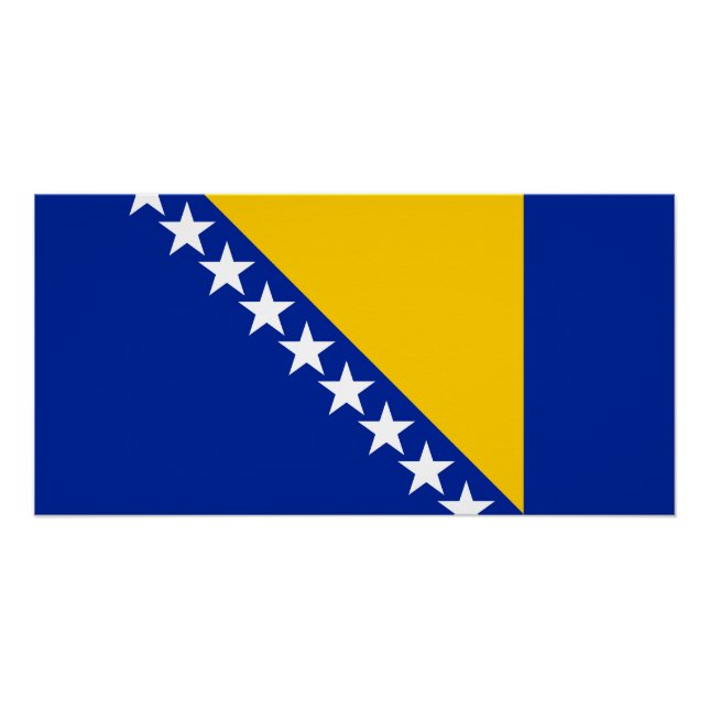 Poster Drapeau de Bosnie-Herzégovine patriotique (Devant)