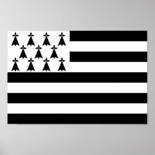 Poster Drapeau de Bretagne patriotique