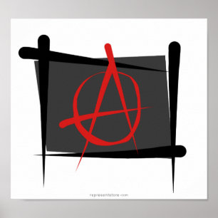 Poster Drapeau de brosse d'anarchie