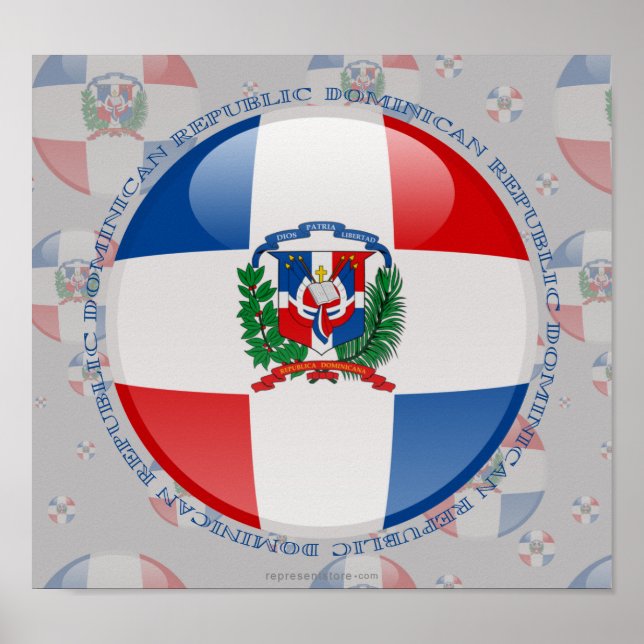 Poster Drapeau de bulle en République Dominicaine (Devant)