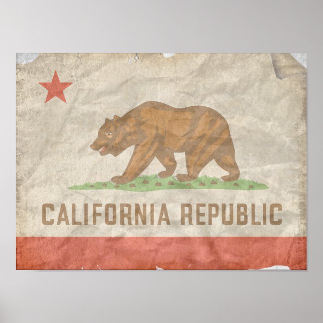 Poster Drapeau de CALIFORNIE (Devant)