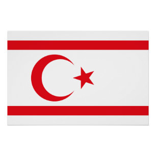 Poster Drapeau de Chypre du Nord