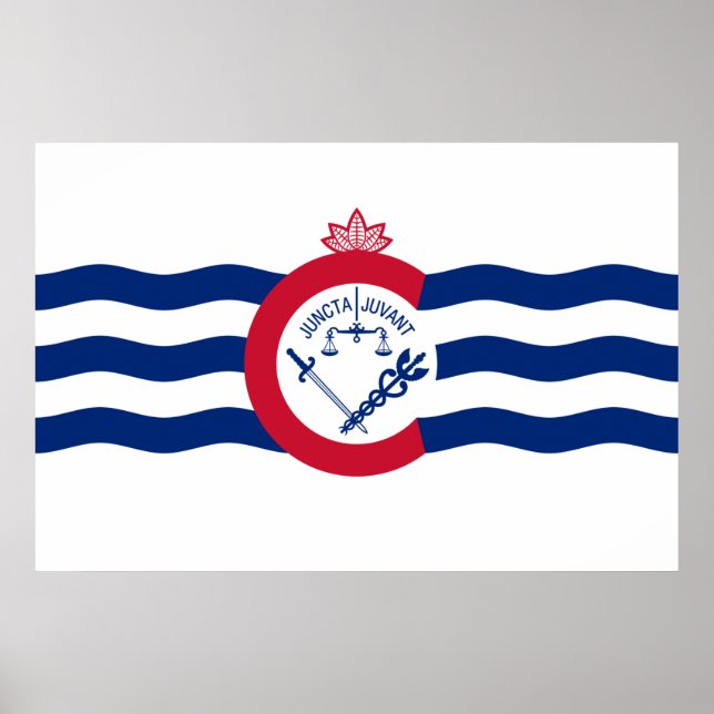 Poster Drapeau de Cincinnati (Ohio) (Devant)
