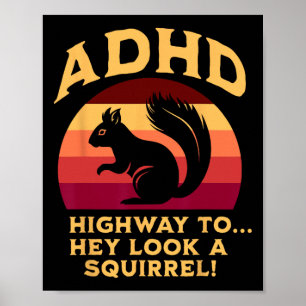 Poster Drapeau de couleurs de la route du TDAH vers… Hé, 
