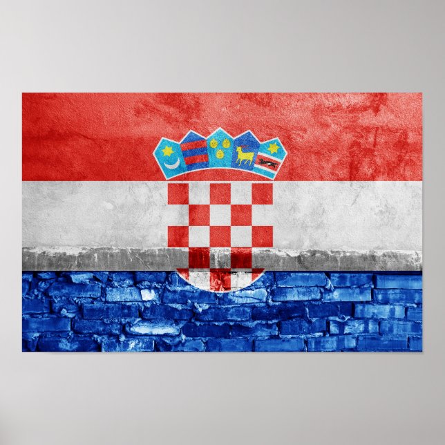Poster Drapeau de Croatie (Devant)