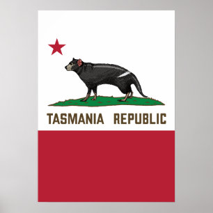 Poster Drapeau de diable de Tasmanie