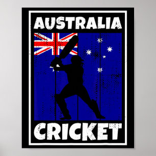 Poster Drapeau de fan de cricket australien d'Australie C
