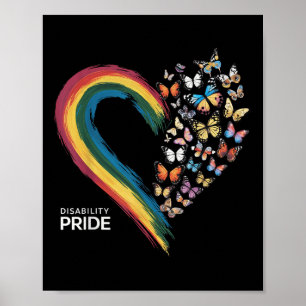 Poster Drapeau de fierté de handicap rétro Mois de la fie
