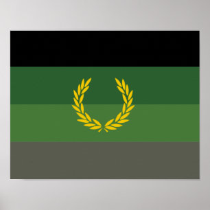 Poster Drapeau de fierté de l'uniforme militaire
