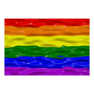 Poster Drapeau de fierté de SlipperyJoe's vernis liquide 