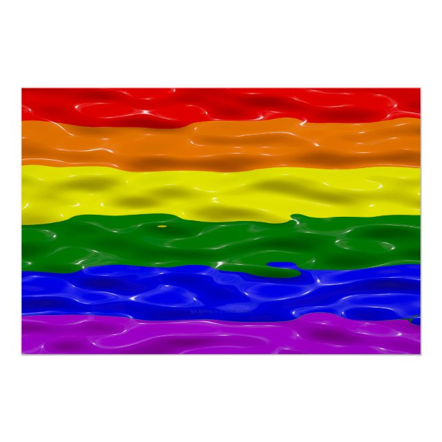 Poster Drapeau de fierté de SlipperyJoe's vernis liquide  (Devant)