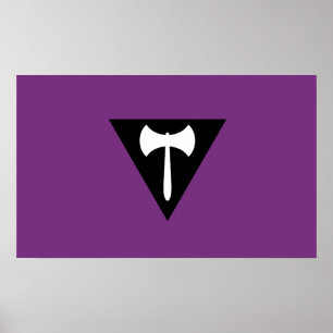 Poster Drapeau de fierté du Labrys lesbien