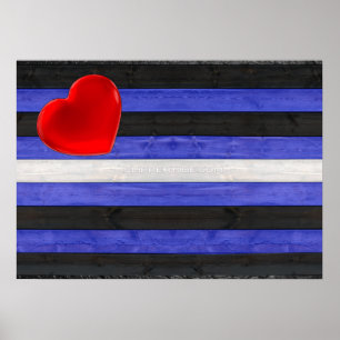 Poster Drapeau de fierté gay cuir de SlipperyJoe's noir r