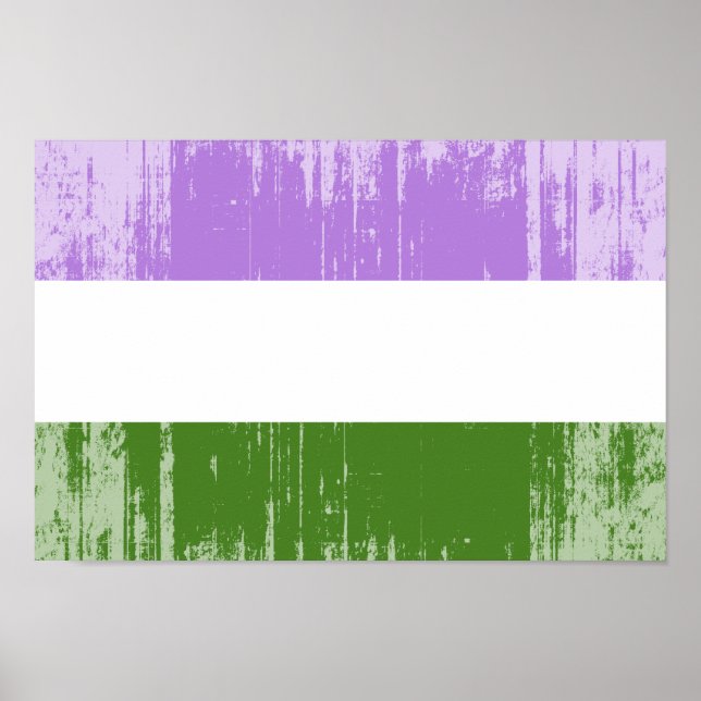 Poster Drapeau de fierté genderqueer (Devant)