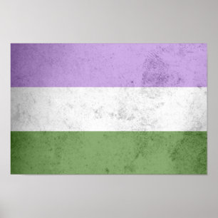 Poster Drapeau de fierté genderqueer