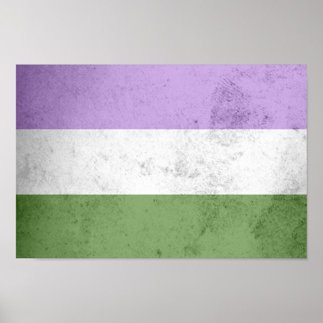Poster Drapeau de fierté genderqueer (Devant)