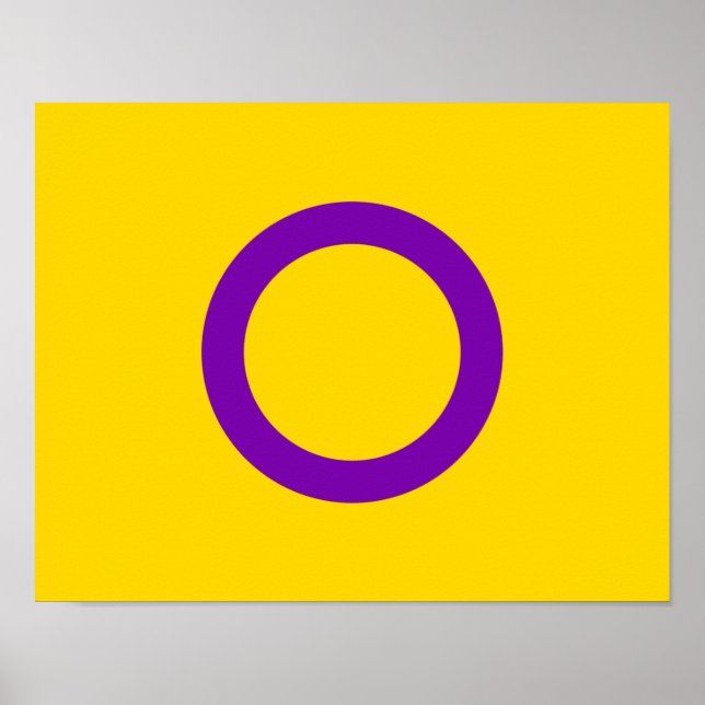 Poster Drapeau de fierté intersexe (Devant)