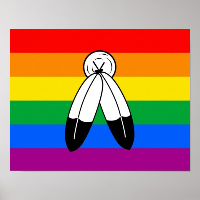Poster Drapeau de fierté LGBTQ+ Two-Spirit (Devant)